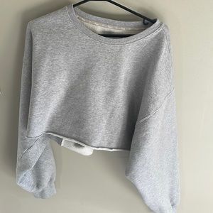 Gray cropped hoodie TNA